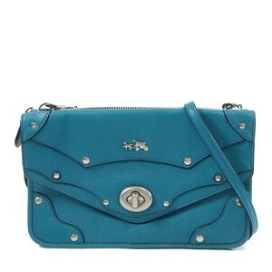 Coach Turquoise Shoulder Bag with Silver Accents